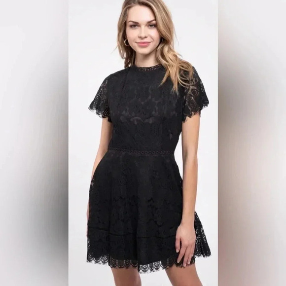 Altar’d State Black Lace Dress Small - Picture 3 of 8
